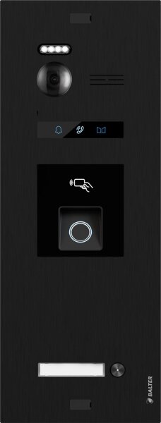 Balter EVO-HD-BLACK-FN-2FAM Türstation in Schwarz für 2 Teilnehmer mit Fingerprintmodul