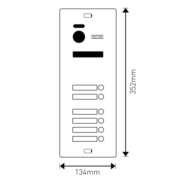BALTER EVO-HD Silver Türstation für 6 Teilnehmer, IP über 2-Draht BUS Technologie (Video / Audio / Strom), 175° Ultraweitwinkel