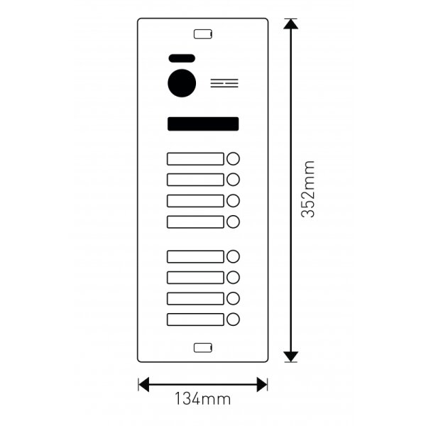 BALTER EVO-HD Silver Türstation für 8 Teilnehmer, IP über 2-Draht BUS Technologie (Video / Audio / Strom), 175° Ultraweitwinkel